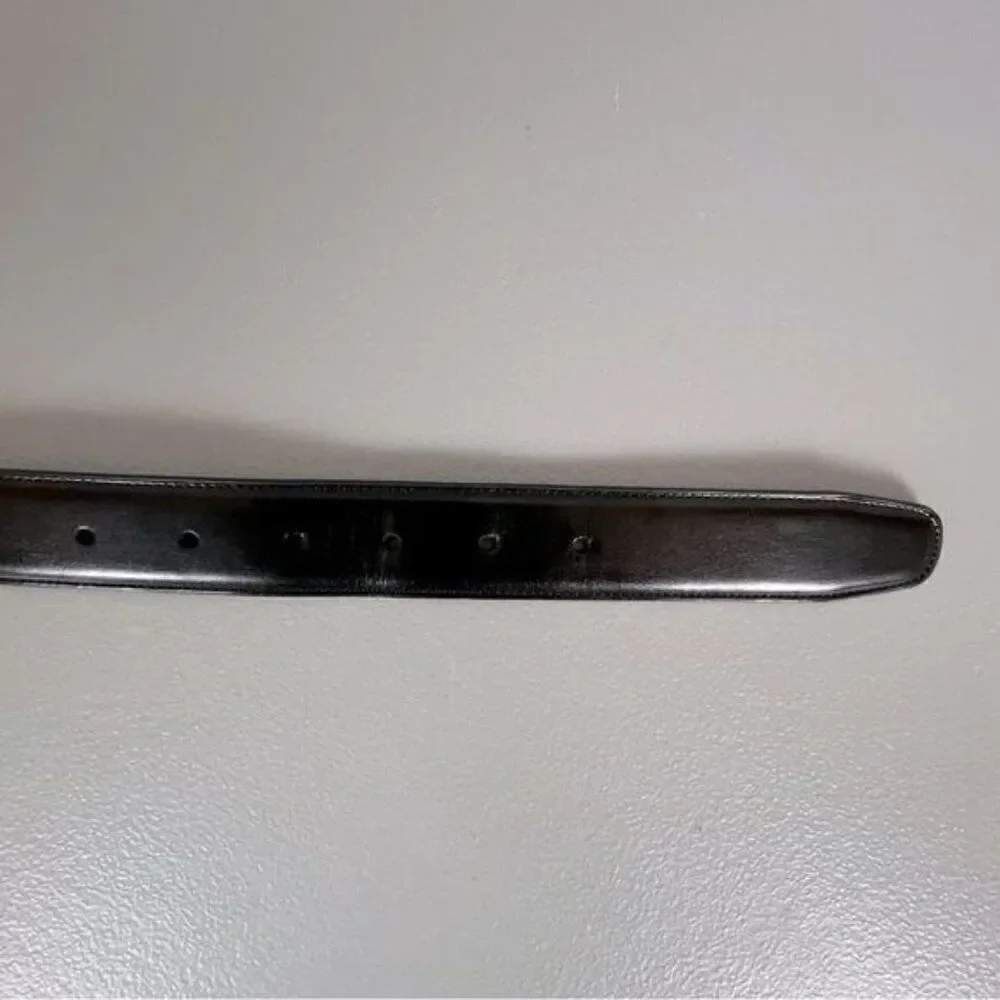 PERRY ELLIS MENS LEATHER BELT BLACK SIZE 50